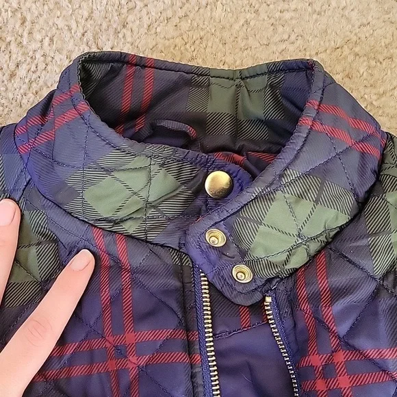 Blue Red and Green Plaid Hipster Winter Coat - Picture 2 of 4